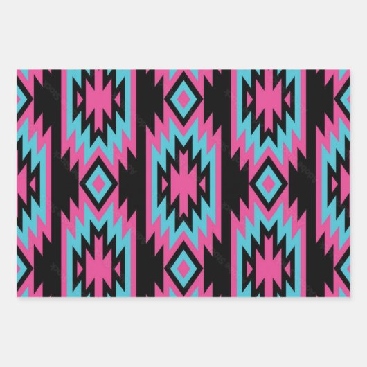 Südwestliche Träume: Ein geometrisches Muster graf Geschenkpapier Set (Vorderseite)