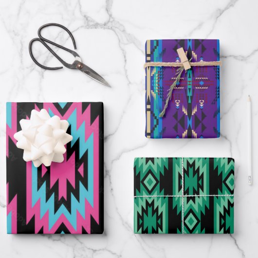Südwestliche Träume: Ein geometrisches Muster graf Geschenkpapier Set (Vorderseite)