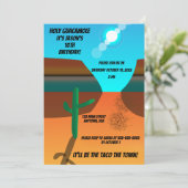 Südwestliche Tumbleweed zum Geburtstag Einladung (Stehend Vorderseite)