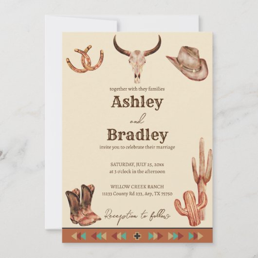 Südwestliche Western Einladung (Vorderseite)