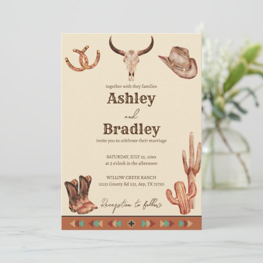 Südwestliche Western Einladung (Stehend Vorderseite)