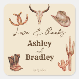 Südwestliche Western Quadratischer Aufkleber