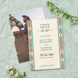 Südwestliche Western-Ranch-Cowgirl Save the Date Einladung