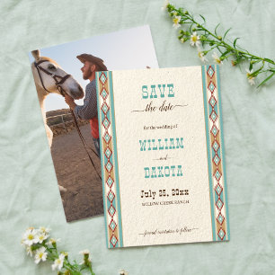 Südwestliche Western-Ranch-Cowgirl Save-the-Date-K Einladung