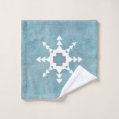 Südwestliche Winterschneeflocken Badhandtuch Set (Waschlappen)