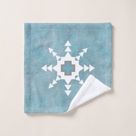 Südwestliche Winterschneeflocken Badhandtuch Set (Waschlappen)