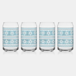 Südwestliche Winterschneeflocken Blau und Weiß Dosenglas