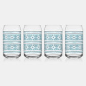 Südwestliche Winterschneeflocken Blau und Weiß Dosenglas (Links)