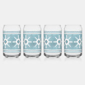 Südwestliche Winterschneeflocken Blau und Weiß Dosenglas (Links)