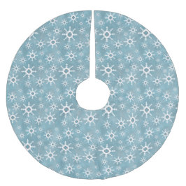 Südwestliche Winterschneeflocken Blau und Weiß Polyester Weihnachtsbaumdecke