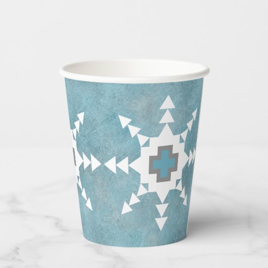 Südwestliche Winterschneeflocken Pappbecher (Rückseite)