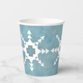 Südwestliche Winterschneeflocken Pappbecher (Vorderseite)