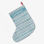 Südwestliche Winterschneeflocken Pinien Personalis Großer Weihnachtsstrumpf (Rückseite (Hängend))