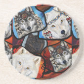 SÜDWESTLICHE WOLF-KUNST GETRÄNKEUNTERSETZER (Vorne)