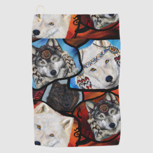 SÜDWESTLICHE WOLF-KUNST GOLFHANDTUCH