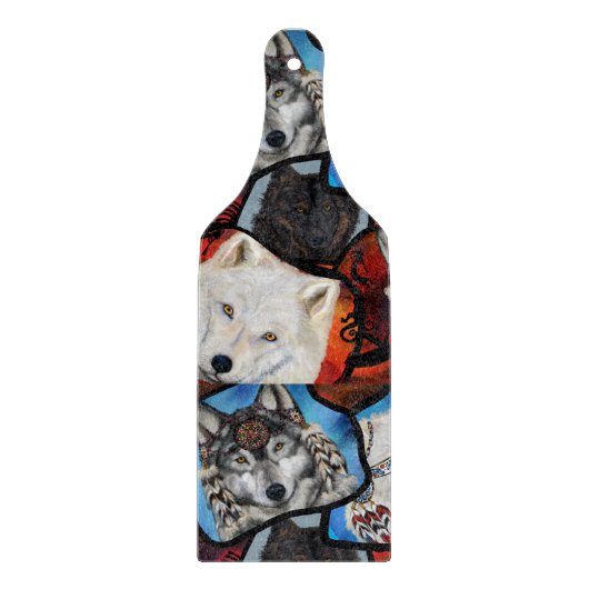 SÜDWESTLICHE WOLFKUNST SCHNEIDEBRETT (Vorderseite)