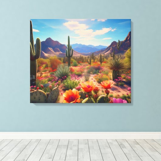 Südwestliche Wüste Gestrickte Canvas Print Leinwanddruck (Insitu (Holzboden))