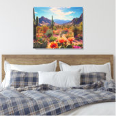 Südwestliche Wüste Gestrickte Canvas Print Leinwanddruck (Insitu (Schlafzimmer))