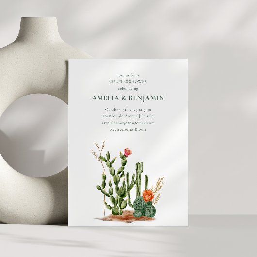 Südwestliche Wüste Kaktus Paare Dusche Einladung