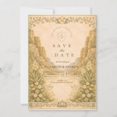 Südwestliche Wüstenblumen-Hochzeit Save The Date (Vorderseite)