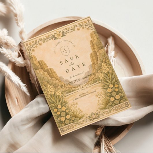 Südwestliche Wüstenblumen-Hochzeit Save The Date