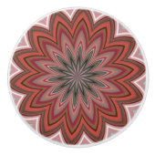 Südwestliche Wüstenblumen-Mandala Rot Keramikknauf (Vorderseite)