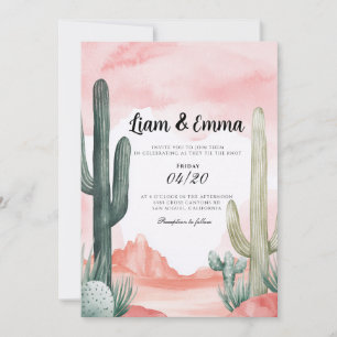 Südwestliche Wüstenkaktus Arizona-Hochzeit Einladung