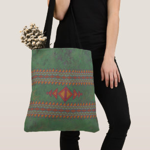 Südwestlicher Beifuß Grün Geometrisches Design Tot Tasche