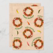 Südwestlicher Chile Kraut Weihnachtsfeiertag Einladung (Vorne/Hinten)