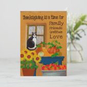 Südwestlicher Erntedank mit Kater Feiertagskarte (Stehend Vorderseite)