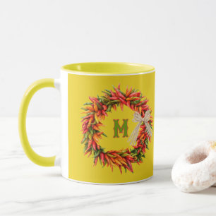 Südwestlicher farbenfroher Chile-Kranz personalisi Tasse
