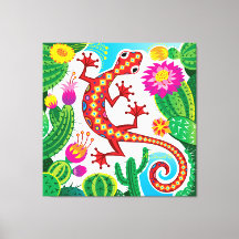 Südwestlicher Gecko mit Kaktusblüten