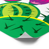 Südwestlicher Gecko mit Kaktusblüten Poster (Ecke)