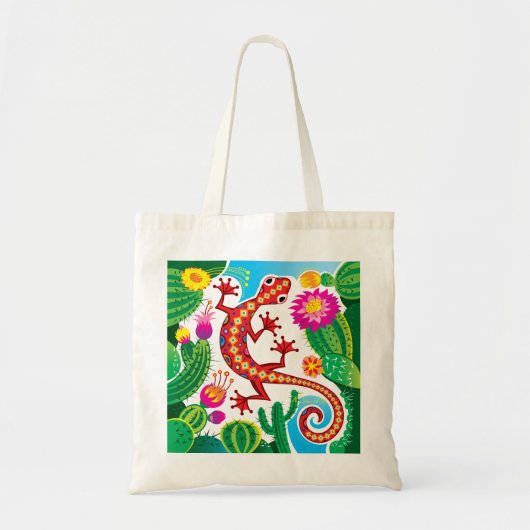 Südwestlicher Gecko mit Kaktusblüten Tragetasche (Vorne)