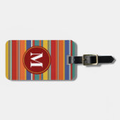 Südwestlicher gestreifter Monogramm-Gepäckanhänger Gepäckanhänger (Vorderseite horizontal)
