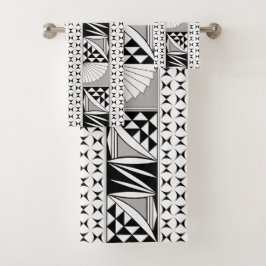 Südwestlicher Indianeraufgang in Grau Badhandtuch Set