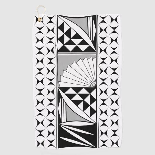 Südwestlicher Indianeraufgang in Grau Golfhandtuch (Vorderseite)