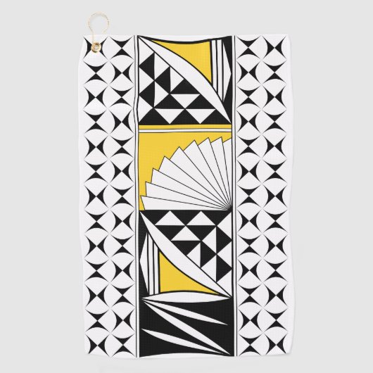 Südwestlicher Indianeraufstieg in Gelb Golfhandtuch (Vorderseite)