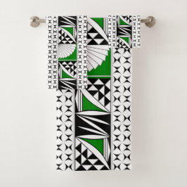 Südwestlicher Indianeraufstieg in Grün Badhandtuch Set