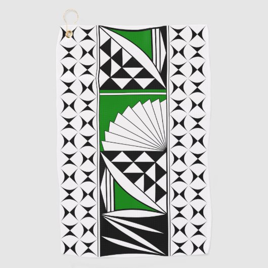 Südwestlicher Indianeraufstieg in Grün Golfhandtuch (Vorderseite)