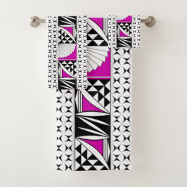 Südwestlicher Indianeraufstieg in Rosa Badhandtuch Set