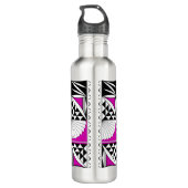 Südwestlicher Indianeraufstieg in Rosa Edelstahlflasche (Rückseite)