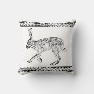 Südwestlicher Jackrabbit und Geometrische Berge Kissen