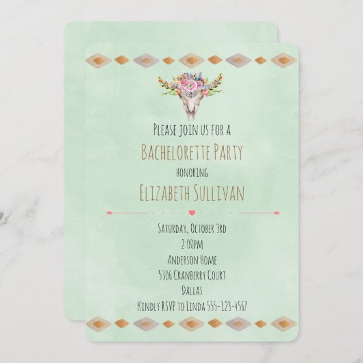 Südwestlicher Junggeselinnen-Abschied Einladung (Vorne/Hinten)