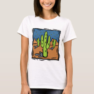 Südwestlicher Kaktus-Entwurfs-Kunst-T - Shirt