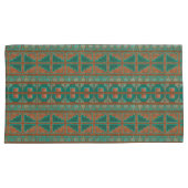 Südwestlicher Kupfer Aquamarin geometrisches Muste Kissenbezug (Vorderseite-Rechts)