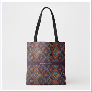 Südwestlicher Stammes-Gold-Türkis-Dunkelviolett Tasche