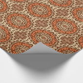 Südwestlicher Sun-Mandala-Batik, Rost u. Brown Geschenkpapier (Ecke)