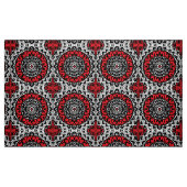 Südwestlicher Sun-Mandala-Batik, Rot, Schwarzes u. Stoff (Fat Quarter (45,7 x 55,9 cm))