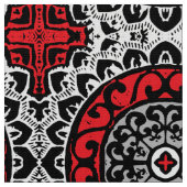 Südwestlicher Sun-Mandala-Batik, Rot, Schwarzes u. Stoff (Nahaufnahme)